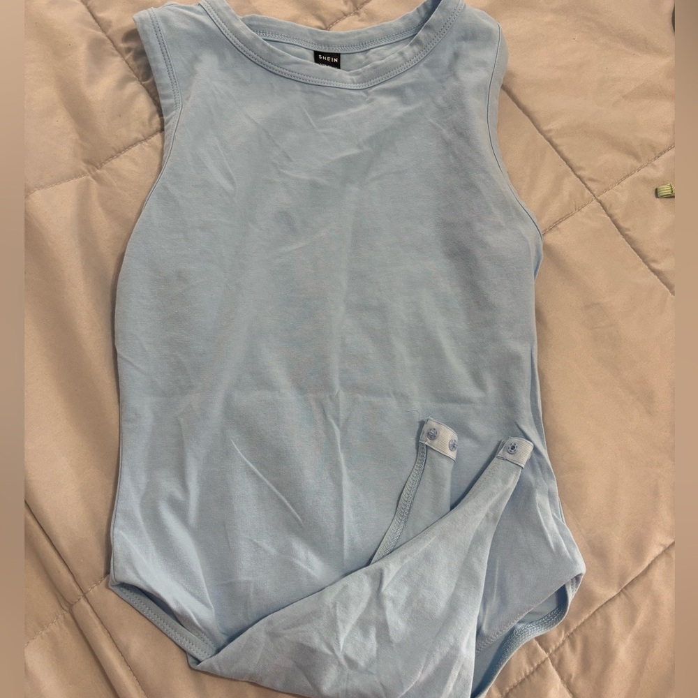 SHEIN Light Blue Sleeveless Bodysuit